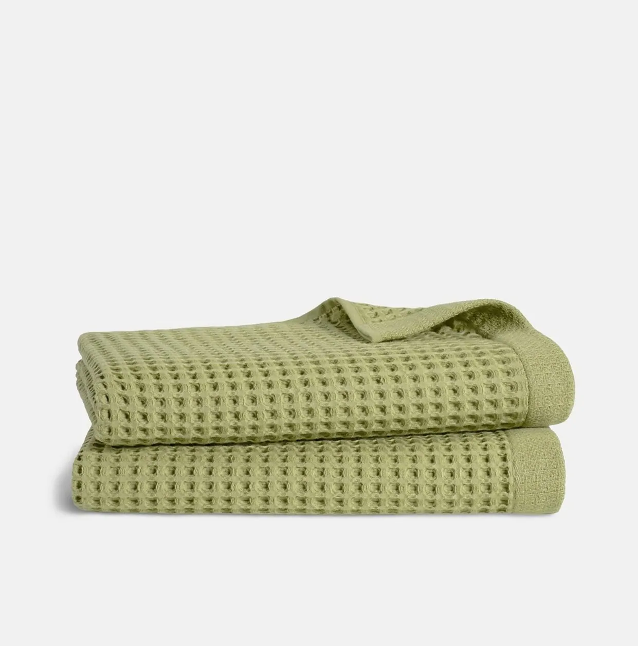 Waffle-Weave Turkish Cotton Bath Towel Set — 1